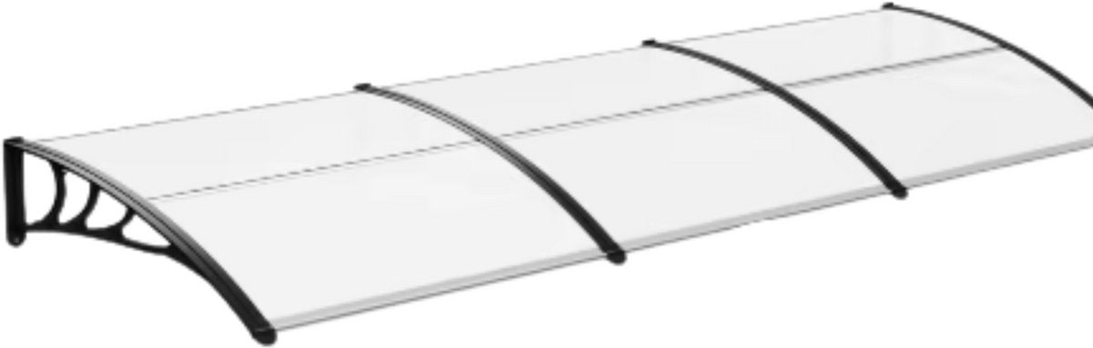 Deurluifel 270cm - Voordeurluifel - Zwart - Gebogen - Zonnescherm - Balkon luifel - Buitenluifel