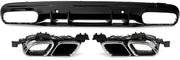 Diffuserkit Vistaro - Achterdiffuser met Uitlaattips - Voor Mercedes C-Klasse W205 Sedan AMG-Line (2014-2021) - Auto Accessoires