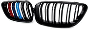 Grille - Voor BMW F22/F23 2-Serie Coupe - Auto accessoires - Niergrille - M kleur - Gloss Zwart