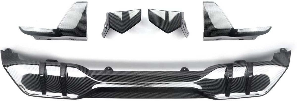 Lipdiffuser Aerojet - Voor- en Achterlipdiffuser - Voor BMW G05 X5 (2018-2022) - M Sport Bumper - Gloss Black Carbon Look - Auto accessoires