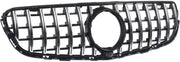 Bumpergrille Straton - Chroom/Zwart - Met Camera Gat - Voor Mercedes GLC C253/X253 (2016-2019) - Racing Bumper Grill
