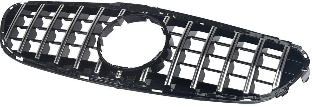 Grille Quorin - Voorbumper - GTR Stijl - Voor Mercedes W212 E-Klasse Sedan (2014-2016) - Chroom + Zwart - Auto Accessoires