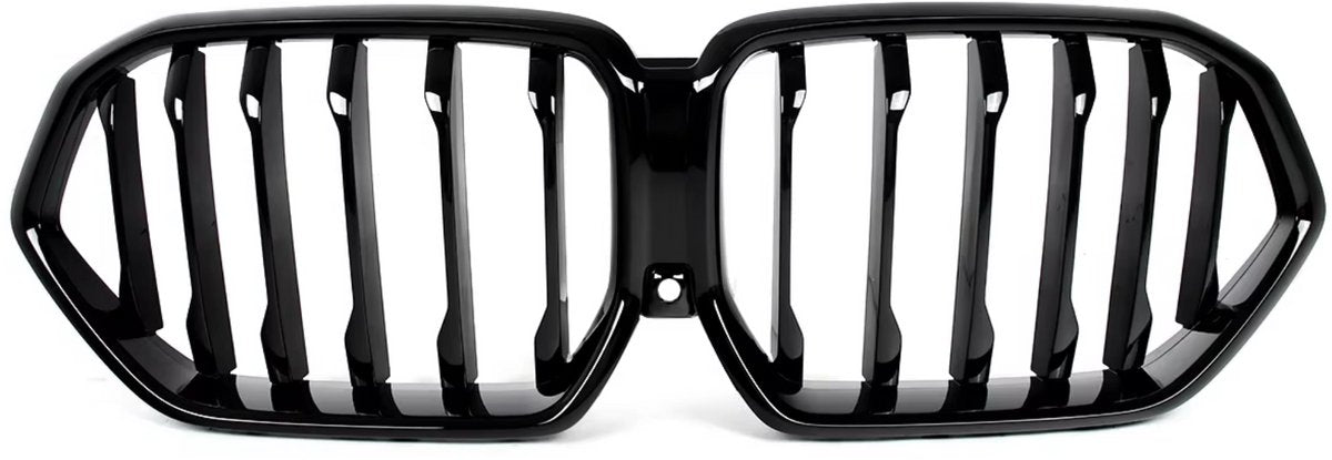 Auto Radiator Nier Kap Grille Enkel Lijn - Voor Bumper Grille Glanzend Zwart - Voor BMW X6 G06 M60i LCI 2024 - Auto Accessoires