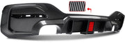 Diffuser LEDline - Achterlip Diffuser Spoiler - Voor BMW 1 Serie F20/F21 M135i/M140i (2015-2018) - Met Remlicht - Glanzend Zwart - Auto accessoires