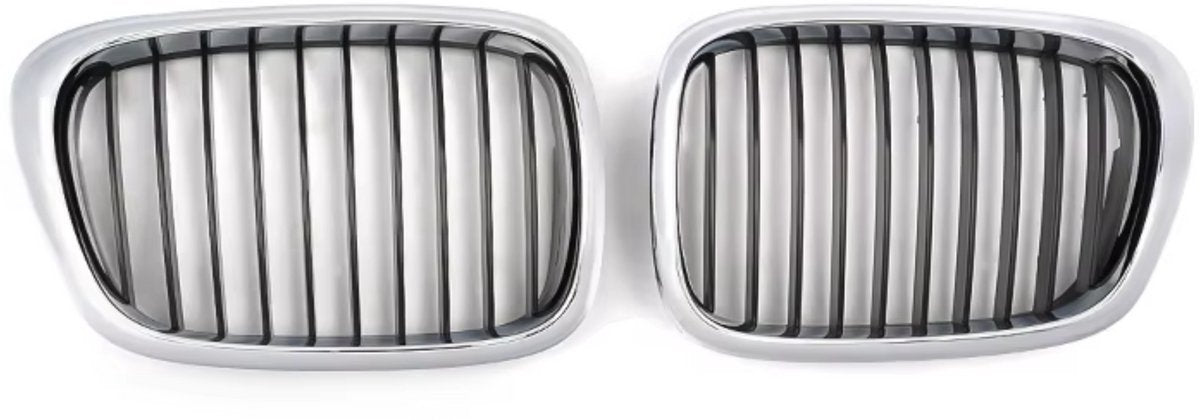 Voorgrille Nitron - Voorbumper grill - Voor BMW E39 M5 Serie 525i/528i/530i/540i (1997-2003) - Chroom & Zwart - Auto accessoires