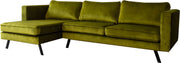 Happyment Hoekbank Deluxe - Olijf groen - 3 zits - bank - loungebank - lichtgrijs - 150x270 cm - Olijf Groen
