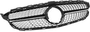 Stratos DiamantGrille - Voorbumper Grille - AMG Diamant Stijl - Gloss Zwart - Voor Mercedes C-Klasse W205 (2018+) - Auto Accessoires
