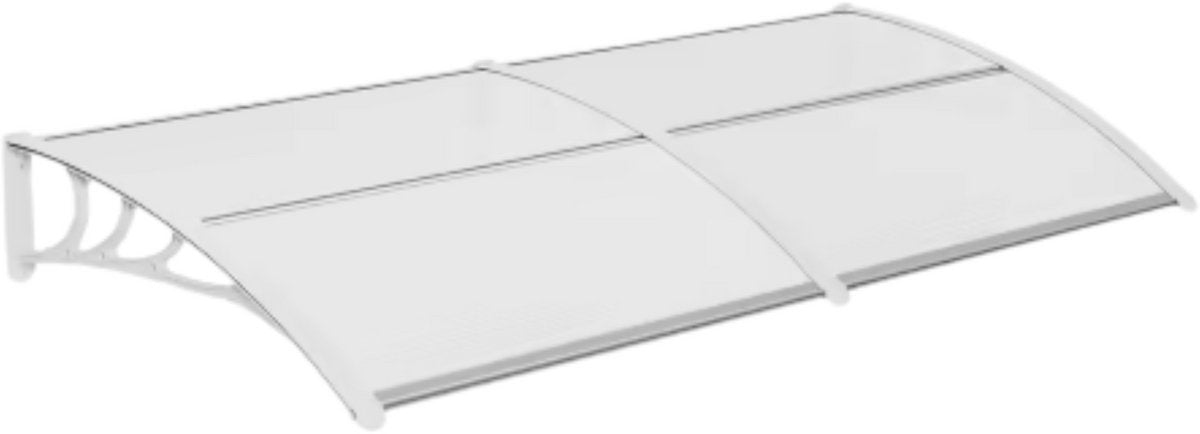 Deurluifel 190cm - Voordeurluifel - Wit - Gebogen - Zonnescherm - Balkon luifel - Buitenluifel