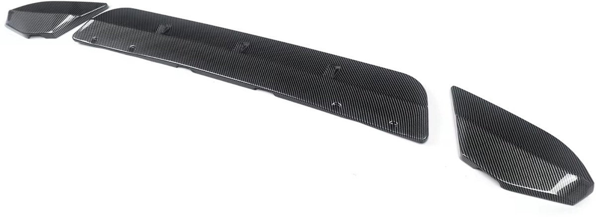 Voorbumper Lip Kinetron - Voorbumper Spoiler Lip - Voor BMW X3M F97/X4M F98 (2019-2022) - Gloss Zwart/Koolstofvezel Look - Auto accessoires