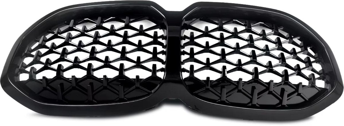 Voorbumper grille Hexa - Voor BMW 1 Serie F40 (2020+) - Diamant Stijl - Gloss Black - Auto accessoires