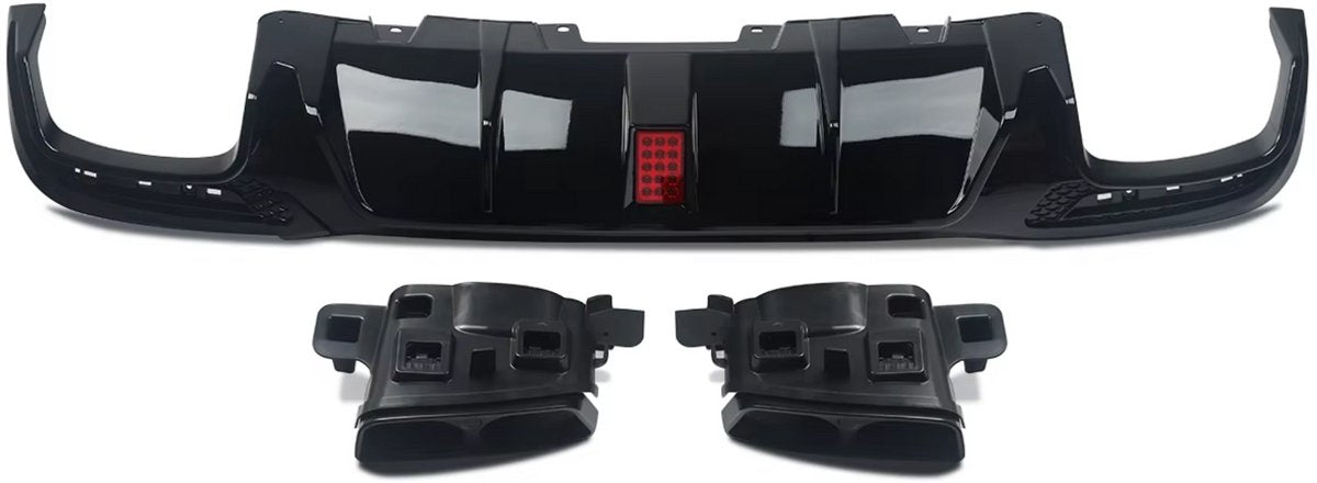 Achterdiffuser - Glanzend Zwart met Punten - Auto Accessoires - Voor Mercedes GLE W166/X166 AMG-Line (GLE400/GLE350)