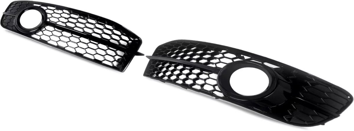 Voorbumper - Voor Audi A6 C6 S-Line 2009-2012 - Auto accessoires - Mistlichtgrille - Honingraat stijl - Gloss Zwart
