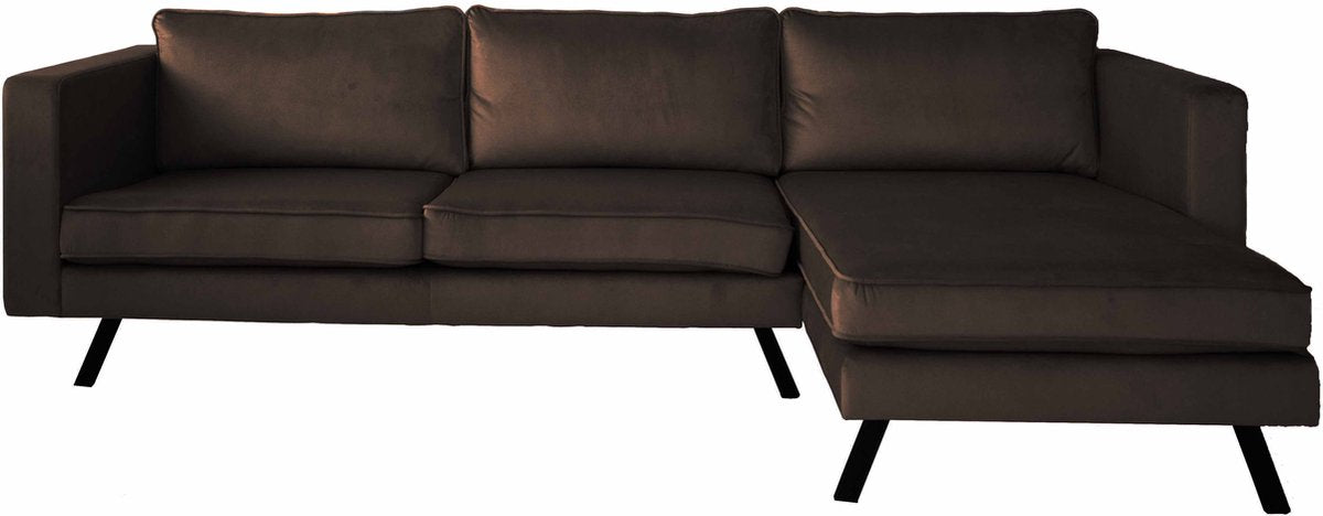 Happyment Velvet Hoekbank Deluxe - 3 zits - Bank - Loungebank - 150x270 cm - Bruin