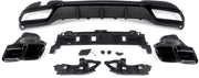 Achterbumper Diffuser Deluxe - Voor Mercedes E-Klasse W212 (2014-2016) - AMG E63 Stijl - Glanzend Zwart - Auto Accessoires