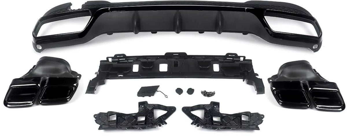 Achterbumper Diffuser Deluxe - Voor Mercedes E-Klasse W212 (2014-2016) - AMG E63 Stijl - Glanzend Zwart - Auto Accessoires