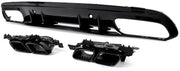 Achterbumper Diffuser Lip met Uitlaat Tips - Voor Mercedes C-Klasse W205 AMG-Lijn (2014-2021) - Auto Accessoires