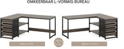 Hoekbureau Dublin - Computerbureau - 150cm - Bruin - Voor thuis of werk - Hout en metaal