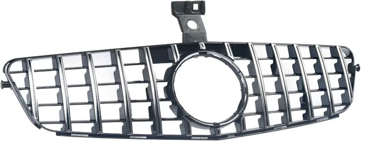 Voorbumper grille Minor - GTR Stijl - Chroom + Zwart - Auto Accessoires - Voor Mercedes W204 C250/C300/C350
