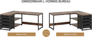 Hoekbureau Dublin - Computerbureau - 150cm - Grijs - Voor thuis of werk - Hout en metaal
