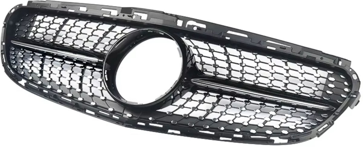 Voorbumper grille Noir - Voor Mercedes E-Klasse W212 (2014-2016) - Diamant E63 AMG Look - Gloss Black - Auto Accessoires