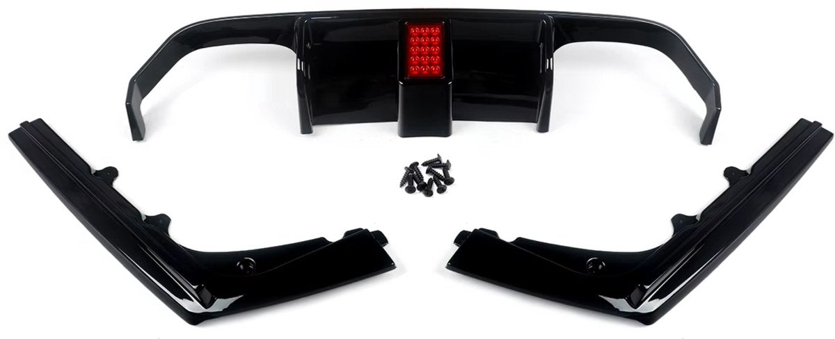 F1 Stijl Achterdiffuser met LED - Zwart - Voor BMW M3/M4 F80/F82/F83 - Performance Look