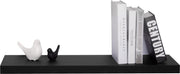 Happyment Zwarte Wandplank - 100cm - Zwevende wandplanken tegen muur - Wandrek - Fotoplank kinderkamer - Boekenplank - Hout MDF - Set van 2