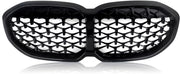 Voorbumper grille Hexa - Voor BMW 1 Serie F40 (2020+) - Diamant Stijl - Gloss Black - Auto accessoires