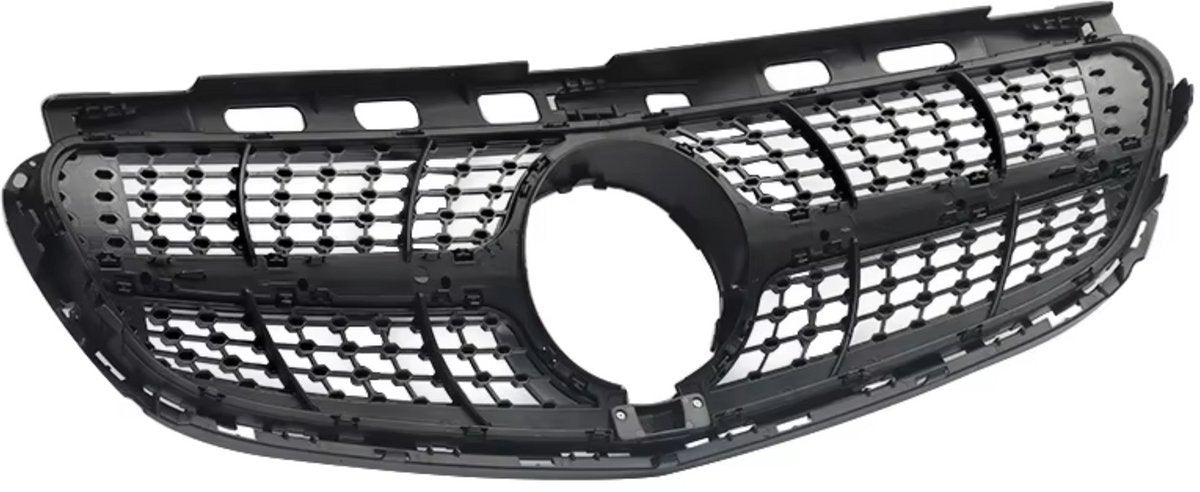Grille Noir Zyron - Voorbumper grille Noir - Voor Mercedes E-Klasse W212 (2014-2016) - Diamant E63 AMG Look - Gloss Black - Auto Accessoires
