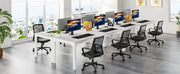 Computerbureau Milano - Voor 2 Personen - 200cm - Wit - Voor thuis of werk - Hout en metaal