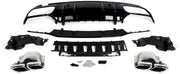 Achterdiffuser met Uitlaattips - Voor Mercedes C-Klasse W205 Sedan AMG-Line (2014-2021) - Auto Accessoires