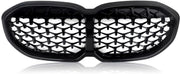 Voorbumper Grille Zorric - Hexa - Voor BMW 1 Serie F40 (2020+) - Diamant Stijl - Gloss Black - Auto accessoires