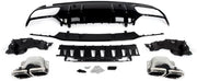 Diffuserkit Vistaro - Achterdiffuser met Uitlaattips - Voor Mercedes C-Klasse W205 Sedan AMG-Line (2014-2021) - Auto Accessoires
