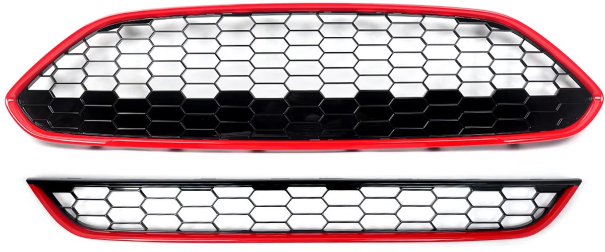 Voorbumper - Voor Ford Fiesta MK7 Facelift 2013-2017 - Auto accessoires - Boven- en ondergrille - Rooster set