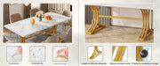 Moderne eetkamertafel Minty - Woonkamer -Marmerlook Blad - 160cm