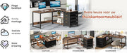 Hoekbureau Dublin - Computerbureau - 150cm - Bruin - Voor thuis of werk - Hout en metaal
