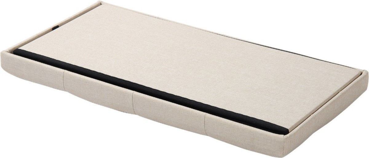 Moderne Opbergbank Merino - Met opbergruimte - Zitbank Poef - Voetenbank - Opbergbox hocker - Zitkist met deskel - Creme - Stof - 76x38x38 cm