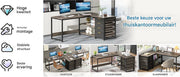 Hoekbureau Dublin - Computerbureau - 150cm - Bruin - Voor thuis of werk - Hout en metaal