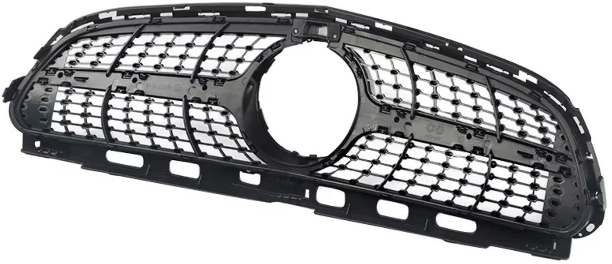 Grille Noir Zyron - Voorbumper grille Noir - Voor Mercedes E-Klasse W212 (2014-2016) - Diamant E63 AMG Look - Gloss Black - Auto Accessoires