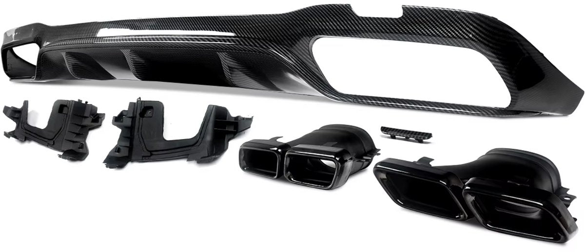 Achterbumper Diffuser - AMG E63 Stijl - Carbon Look - Auto Accessoires - Voor Mercedes W213 E-Klasse (2016-2020)