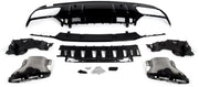 Achterbumper Diffuser Lip met Uitlaat Tips - Voor Mercedes C-Klasse W205 AMG-Lijn (2014-2021) - Auto Accessoires