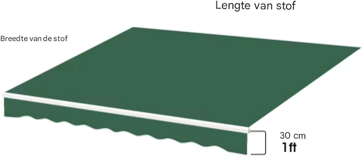 Zonneschermdoek Opulence - 300x250cm - Vervangend Stof 420D Oxford - Schaduwdoek - Luifeldoek - Zonwering - PU coating - Donkergroen