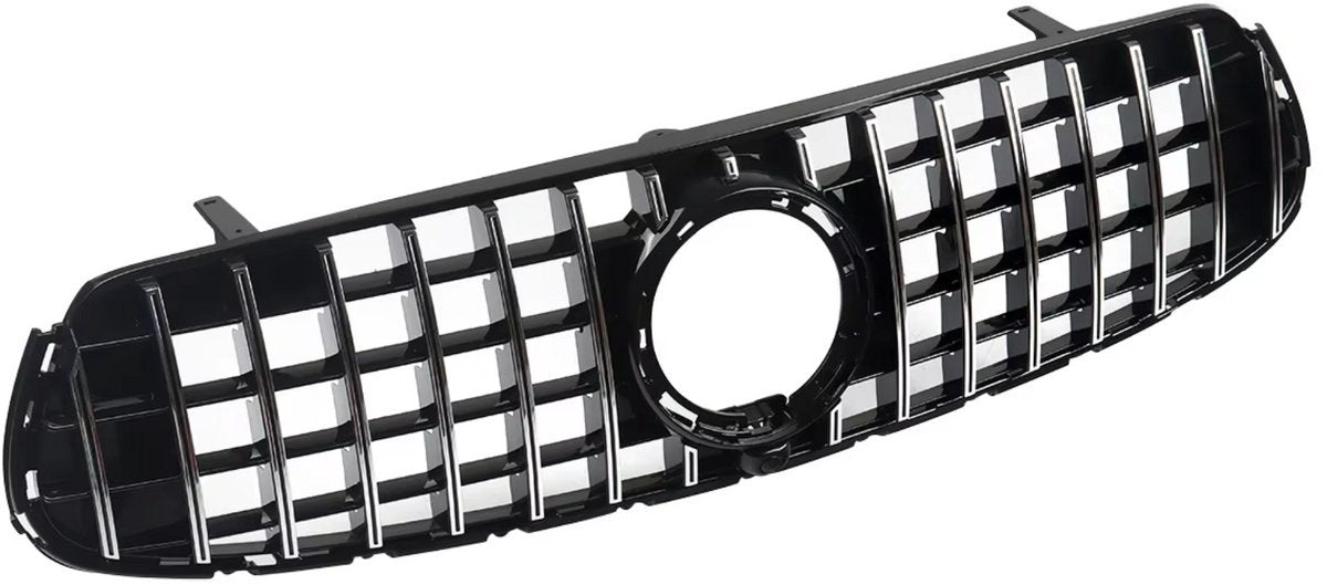GTR Grille Nitro - GTR Stijl Grille - Chroom/Zwart - Voor Mercedes GLC W253/X253 GLC300, GLC350, GLC43 (2020)