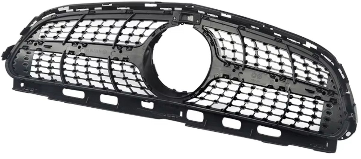 Voorbumper grille Noir - Voor Mercedes E-Klasse W212 (2014-2016) - Diamant E63 AMG Look - Gloss Black - Auto Accessoires
