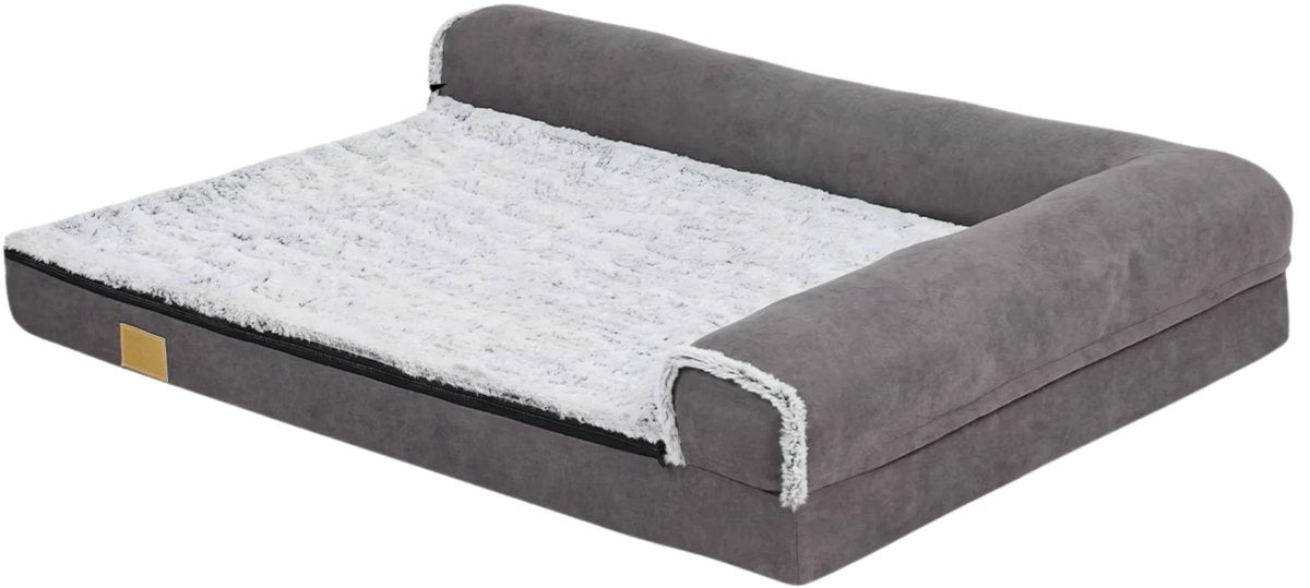 Hondenbed Noire - 120cm - L-vormig - Hondenbank - Hondensofa op poten - Hondenzetel - Comfort en zacht - Afneembaar kussen - Zacht