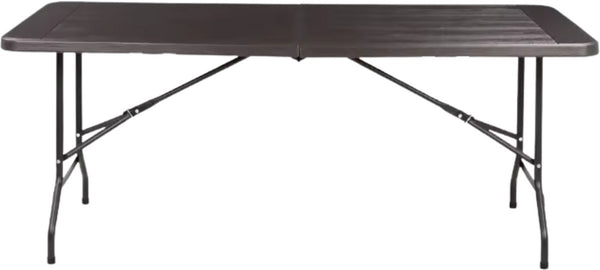 180 cm Opvouwbare Tafel - Draagbare en Robuuste Kunststof Eettafel - Half Opklapbaar voor Binnen en Buiten - Ideaal voor Kamperen, Picknick en Feesten