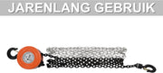 Handkettingtakel - Voor hijsen en tillen - Handmatige kettingtakel - Capaciteit 1000 kg
