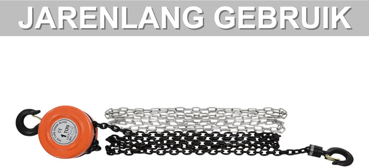 Handkettingtakel - Voor hijsen en tillen - Handmatige kettingtakel - Capaciteit 1000 kg