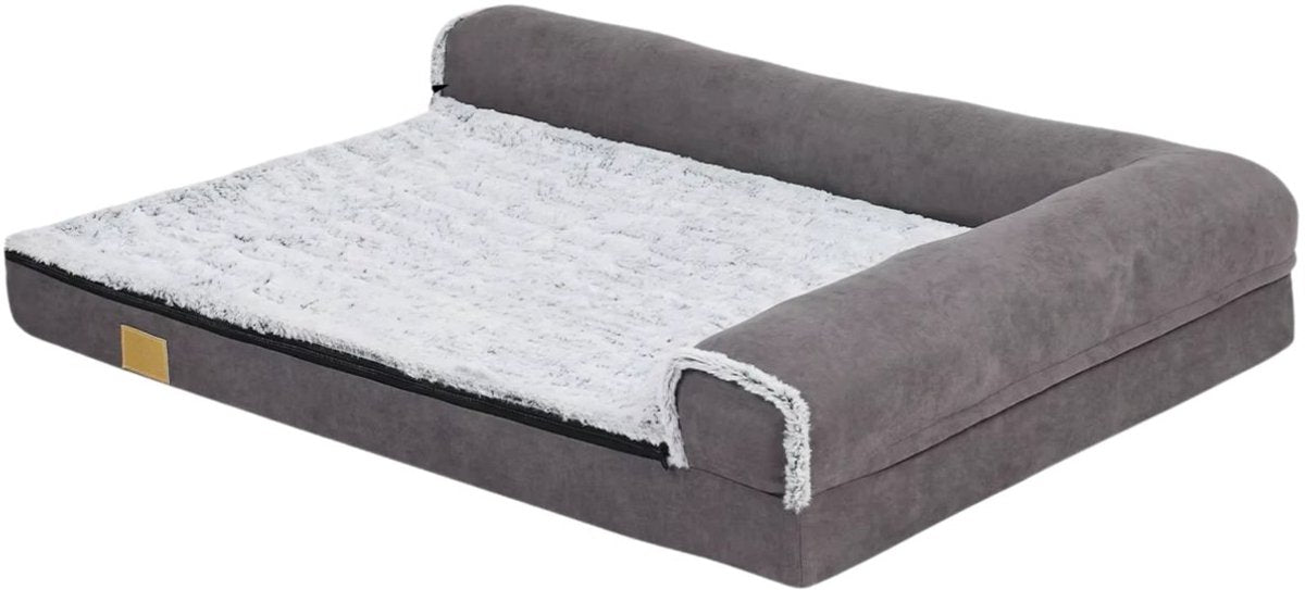 Hondenbed Noire Fioren - 135cm - L-vormig - Hondenbank - Hondensofa op poten - Hondenzetel - Comfort en zacht - Afneembaar kussen - Zacht