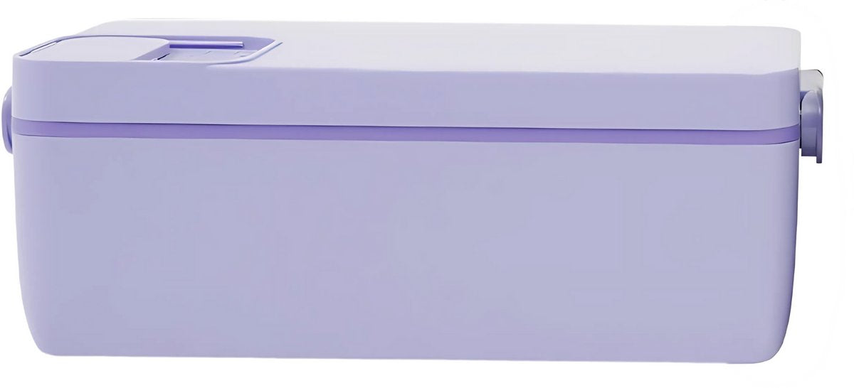 Elektrische Lunchbox 35,2 Oz - Voor Onderweg, Kantoor & School - Draagbaar & Oplaadbaar met Touchscreen Bedieningsknop - Inclusief Geïsoleerde Tas - Paars