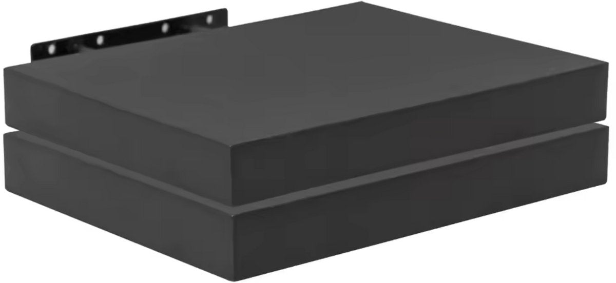 Happyment Zwarte Wandplank - 30cm - Zwevende wandplanken tegen muur - Wandrek - Fotoplank kinderkamer - Boekenplank - Hout MDF - Set van 2